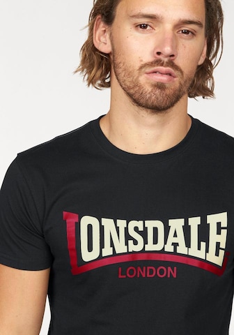 LONSDALE Футболка 'TWO TONE' в Черный