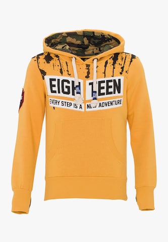 Sweat-shirt PLUS EIGHTEEN en jaune : devant