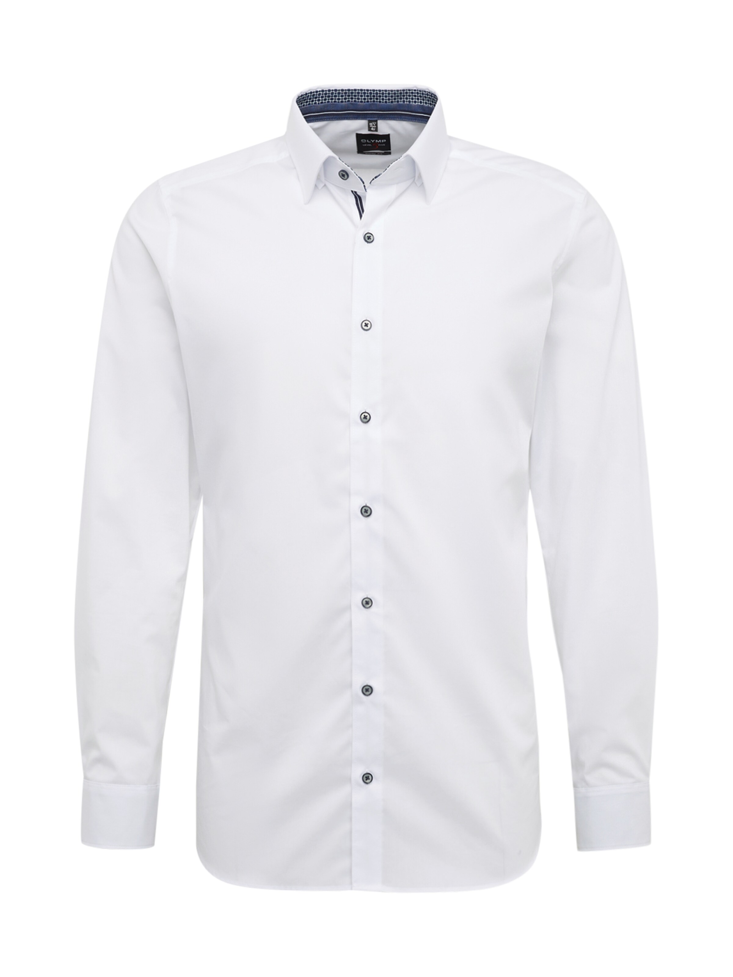 OLYMP - Zakelijk overhemd 'Level 5 Uni Pop' in de kleur Wit
