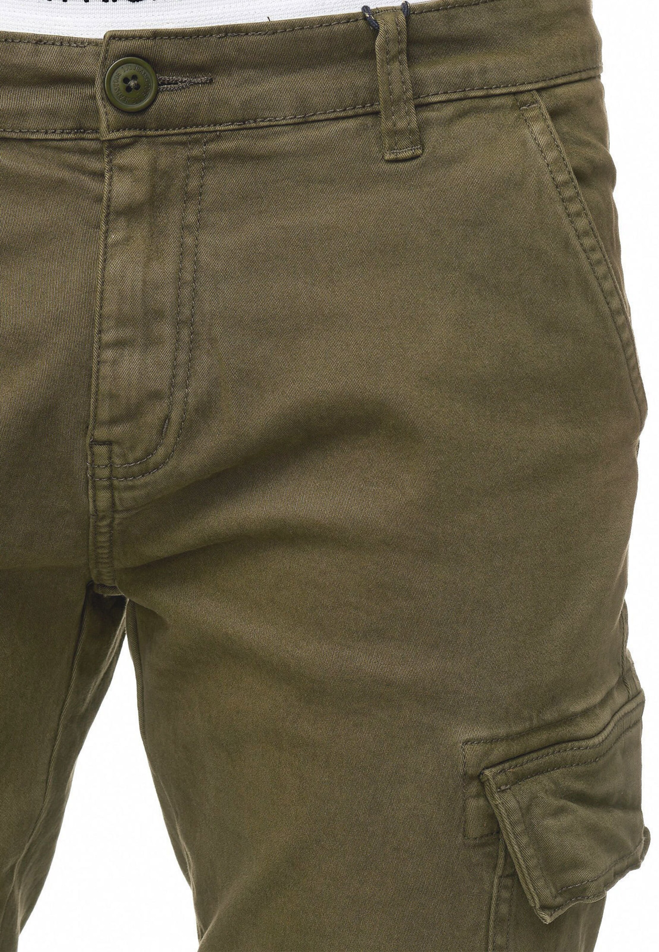 INDICODE JEANS Tapered Cargo Pants 'August' in Green