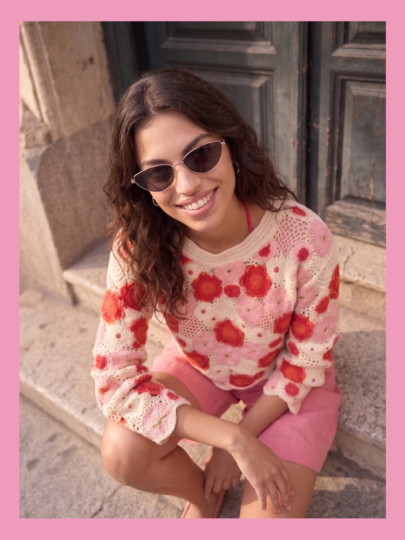 The AY Style Collective - Red and Pink Crochet Top Look