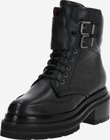 BRONX Lace-Up Ankle Boots 'DARK OUT' in Black: front