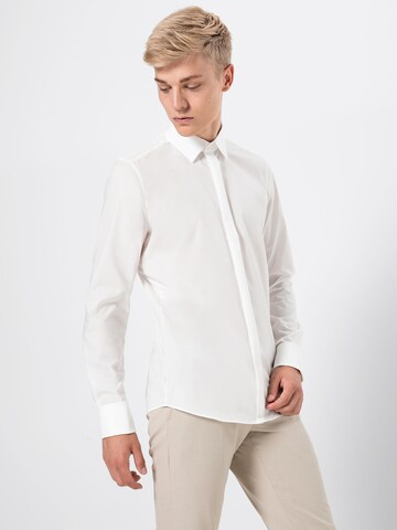 Coupe slim Chemise business 'Soiree' OLYMP en blanc : devant
