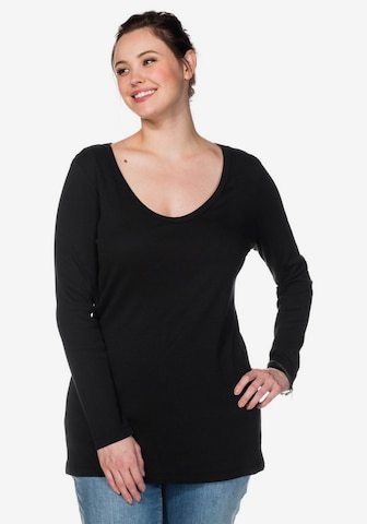 SHEEGO - Camiseta en negro: frente