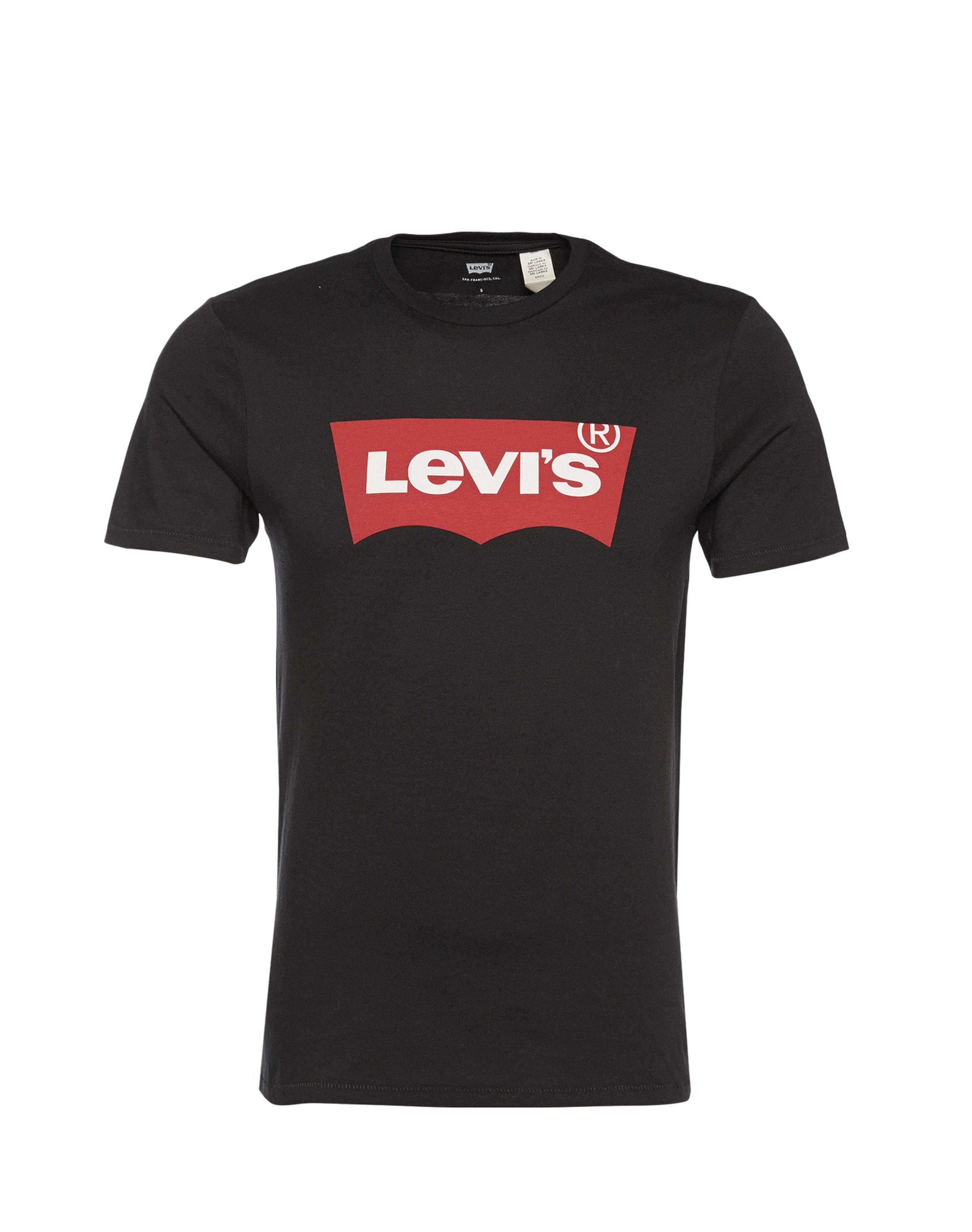 LEVI'S ® Тениска 'Graphic Set-In Neck Tee' в черно: отпред