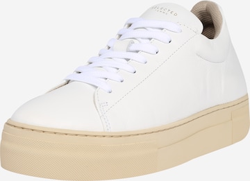 Baskets basses 'Hailey' SELECTED FEMME en blanc : devant