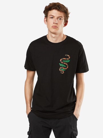 T-Shirt 'Snake' Mister Tee en noir : devant