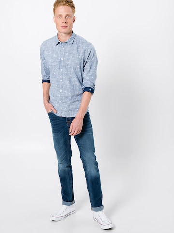 JACK & JONES Slimfit Kavbojke 'Tim' | modra barva