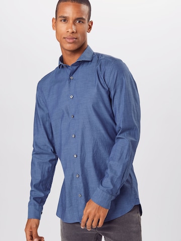 Coupe slim Chemise 'Level 5' OLYMP en bleu : devant