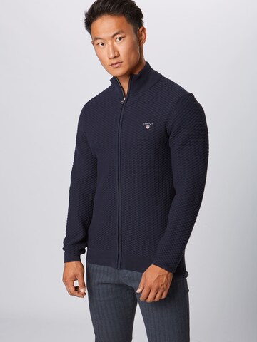 GANT Regular Fit Strickjacke in Blau