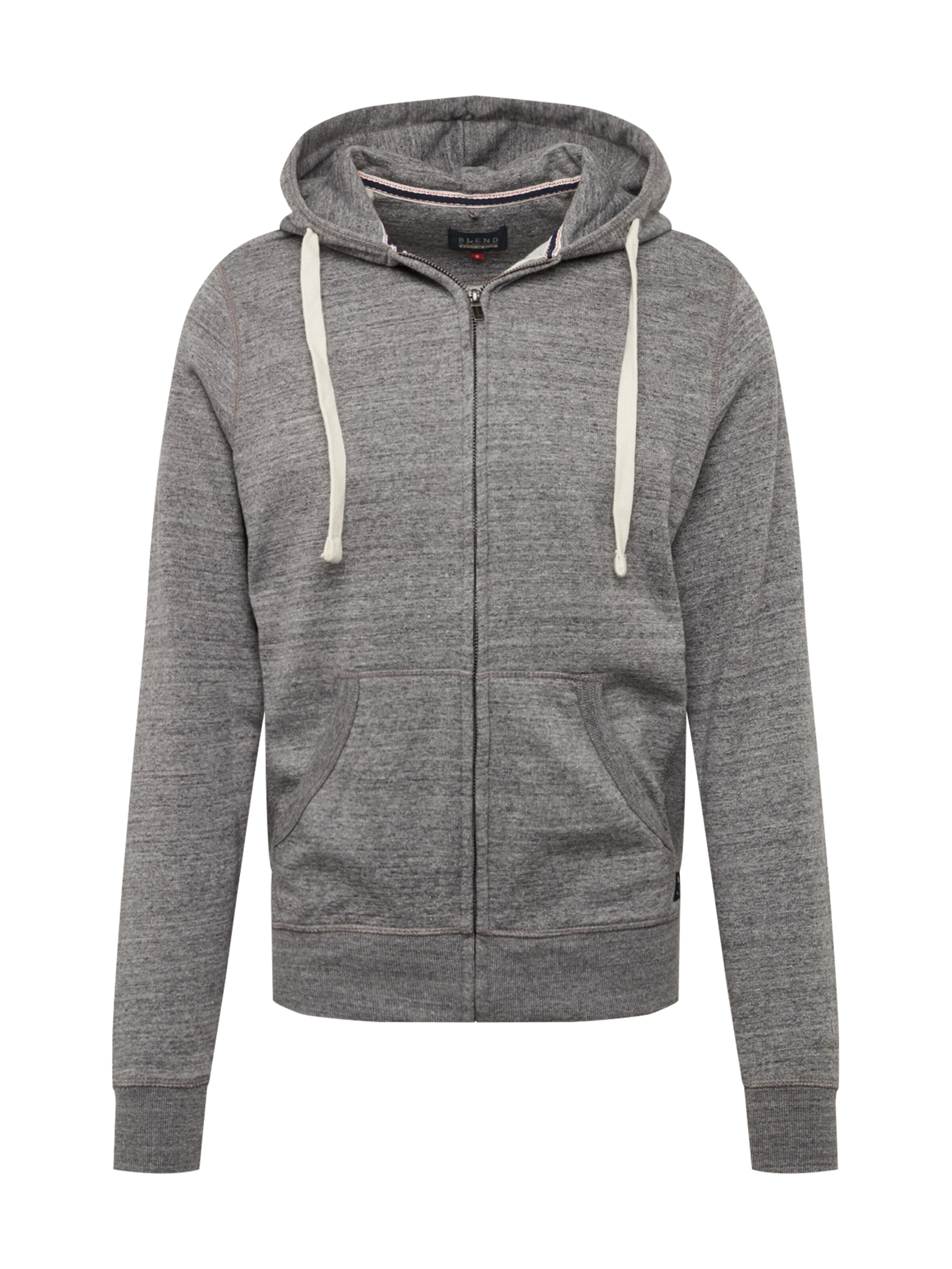 BLEND Sweatjacke 'North' in Grau: Vorderseite
