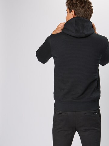 INDICODE JEANS - Ajuste regular Sudadera con cremallera 'Dominion' en negro: atrás