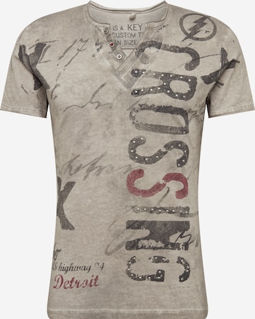 Key Largo T-Shirt 'MT HIGHWAY' in Grau: predná strana