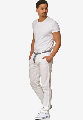 Regular Pantalon 'Haverfiel' INDICODE JEANS en blanc