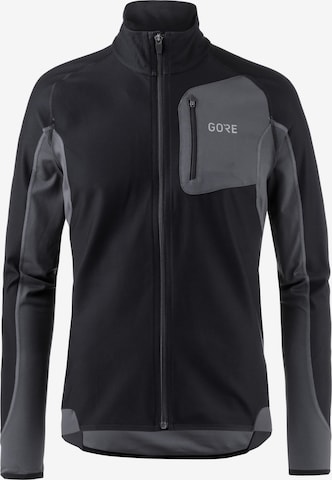 GORE WEAR Athletic Jacket 'R3 Partial WINDSTOPPER® GORE-TEX®' in Black: front