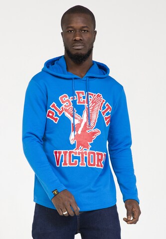 Sweat-shirt PLUS EIGHTEEN en bleu : devant
