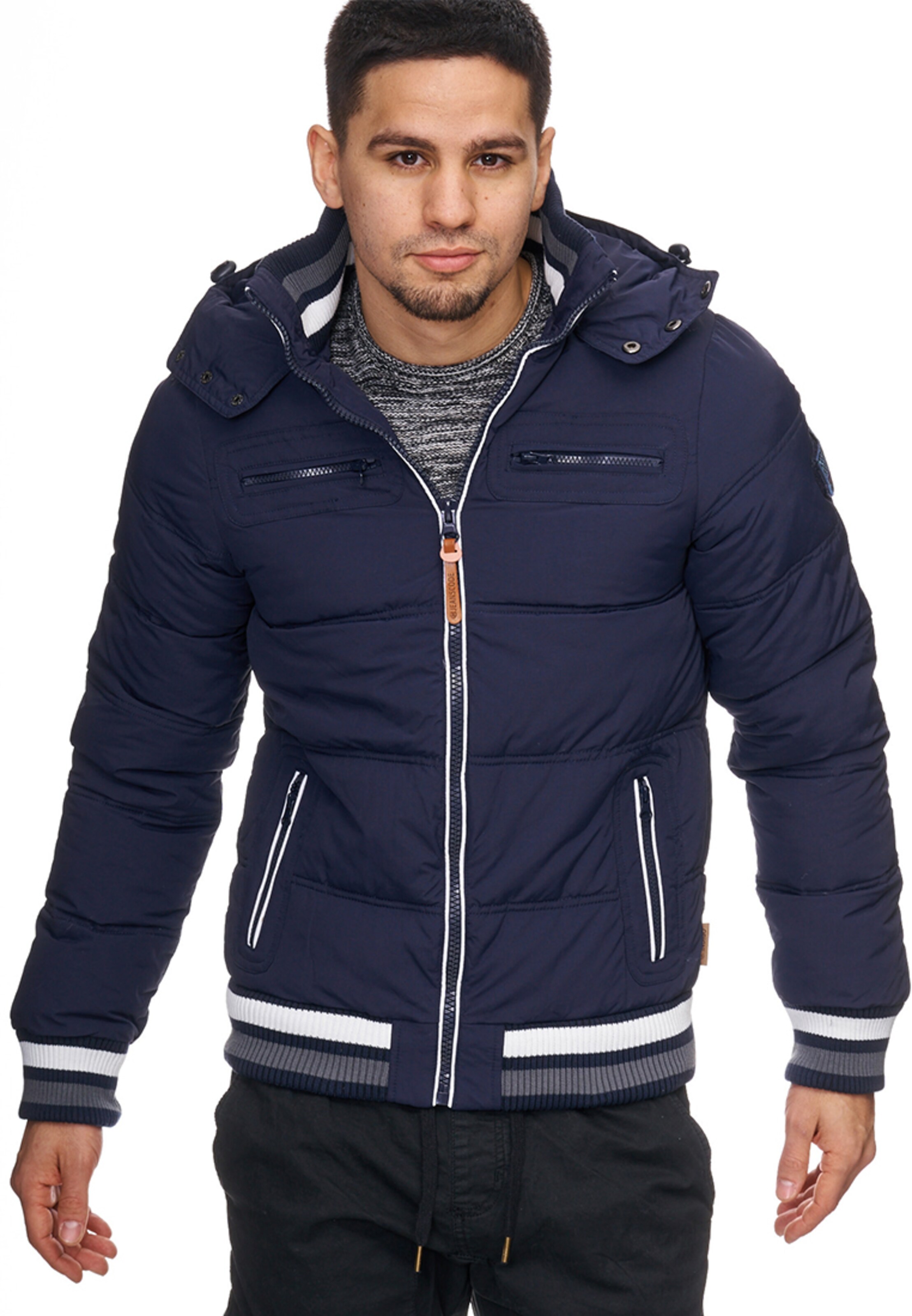 INDICODE JEANS Winterjacke 'Marlon' in Blau: Vorderseite