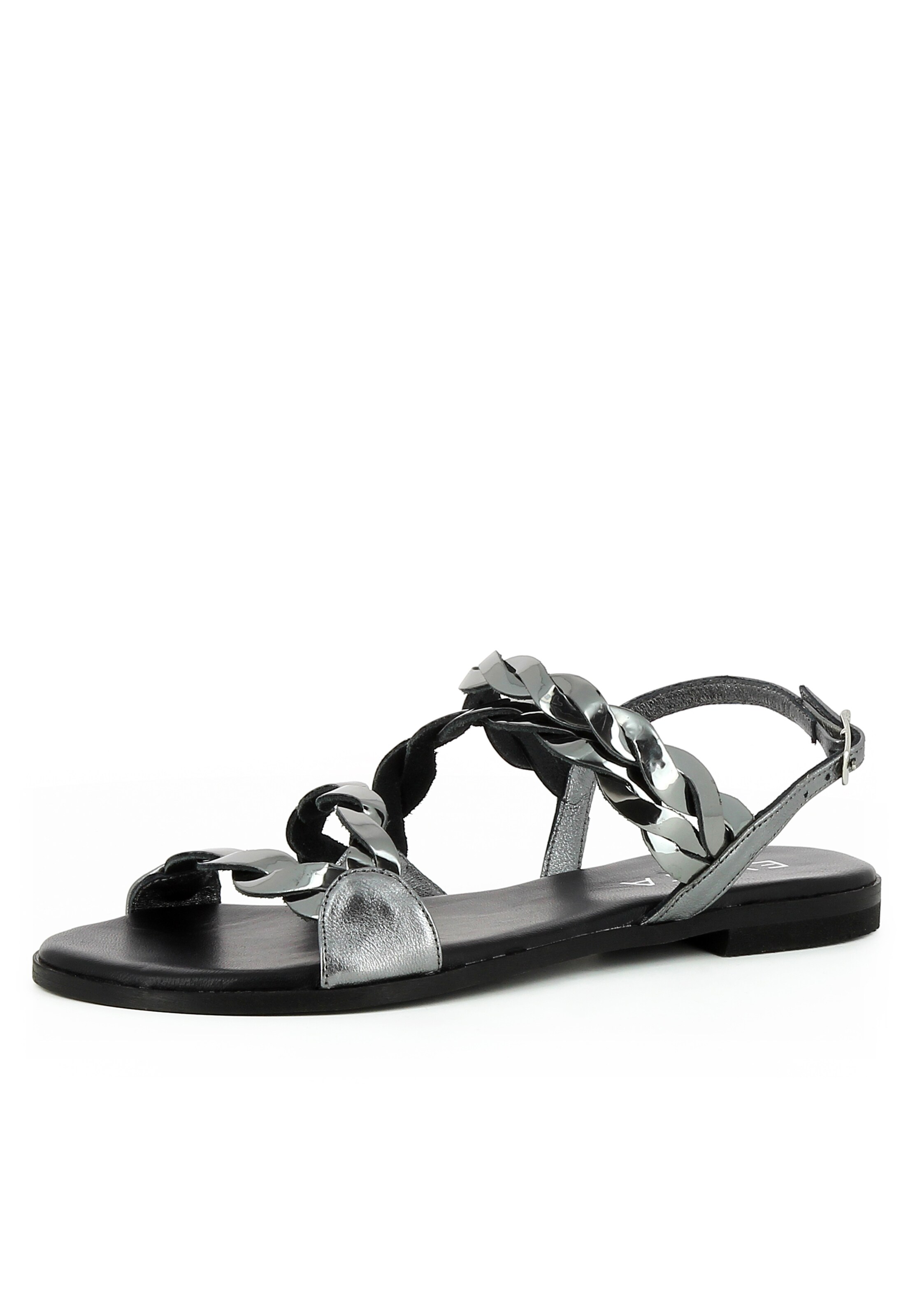 Sandales à lanières 'OLIMPIA' EVITA en argent : devant