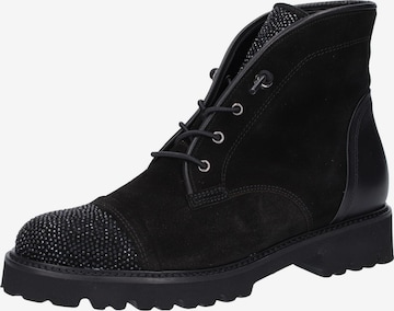 GABOR Lace-Up Ankle Boots in Black: front