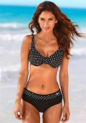 LASCANA T-shirt Bikini in Black: front