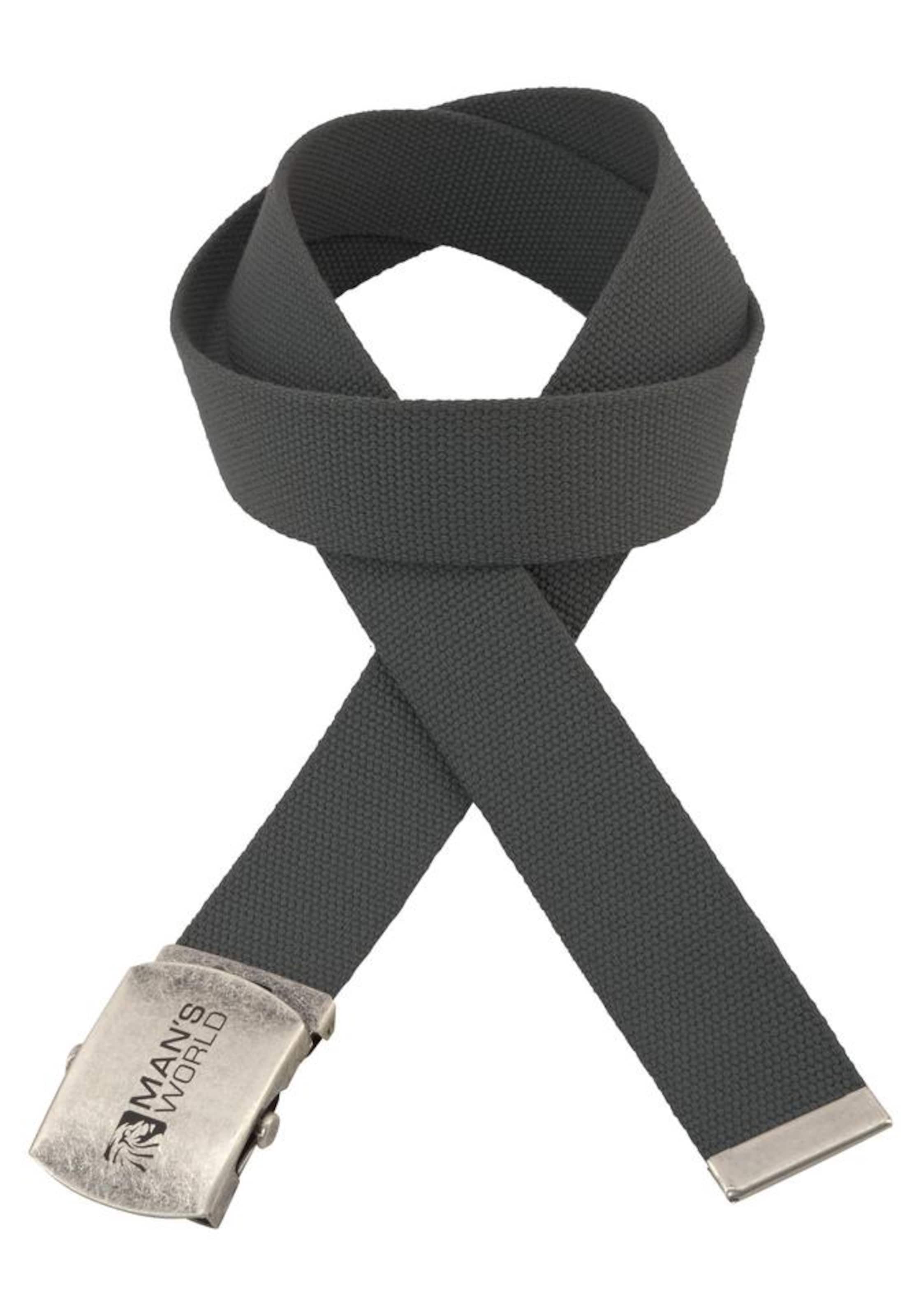 Man's World Stoffgürtel in Grau: Vorderseite