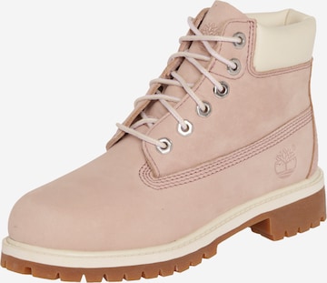 TIMBERLAND Schnürstiefelette 'Premium' in Pink: predná strana