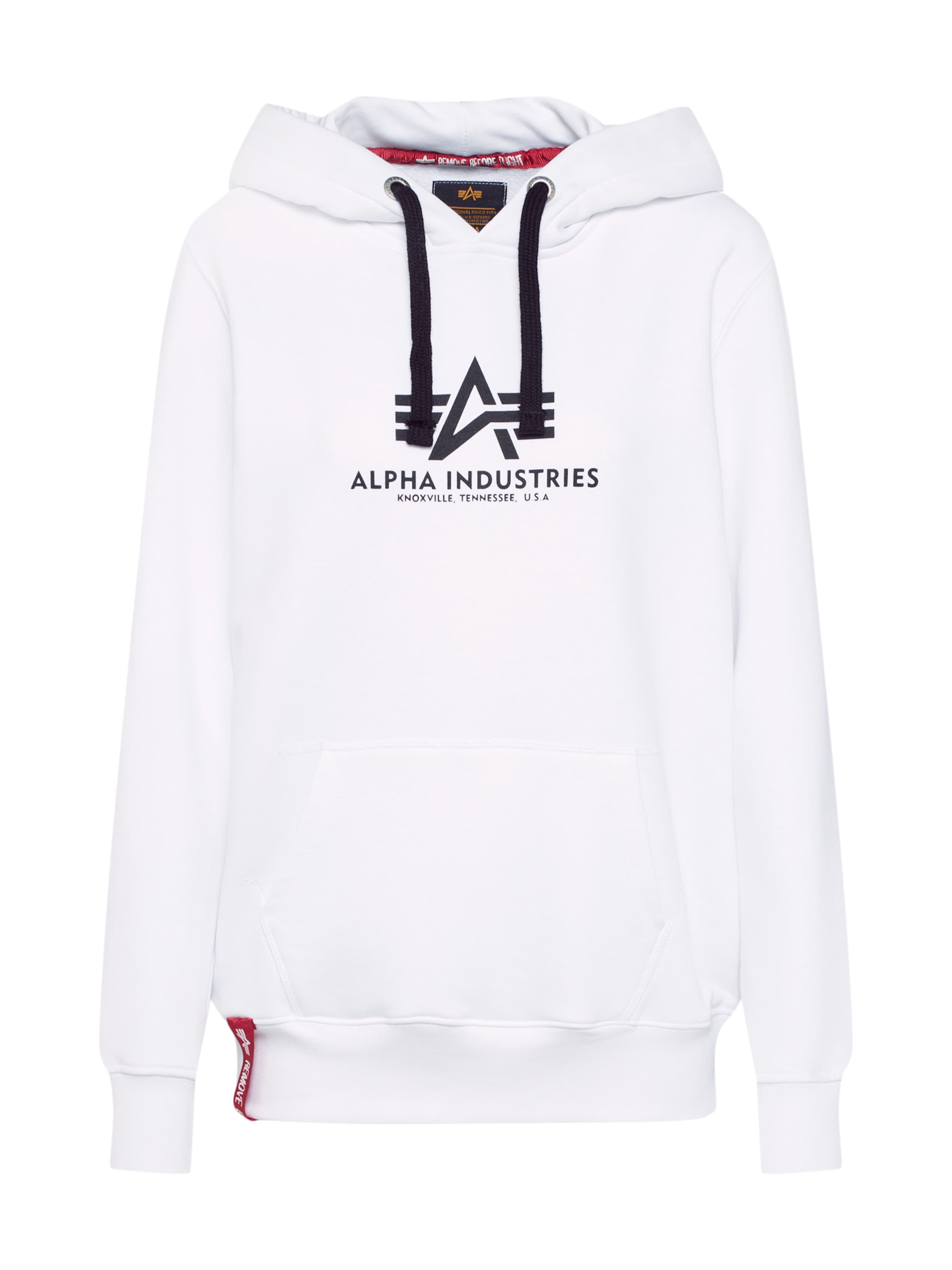 ALPHA INDUSTRIES Mikina - Biela: predná strana