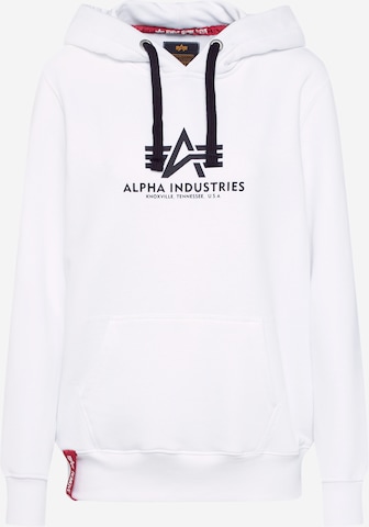 Sweat-shirt ALPHA INDUSTRIES en blanc : devant