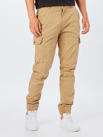 Effilé Pantalon cargo BLEND en beige : devant