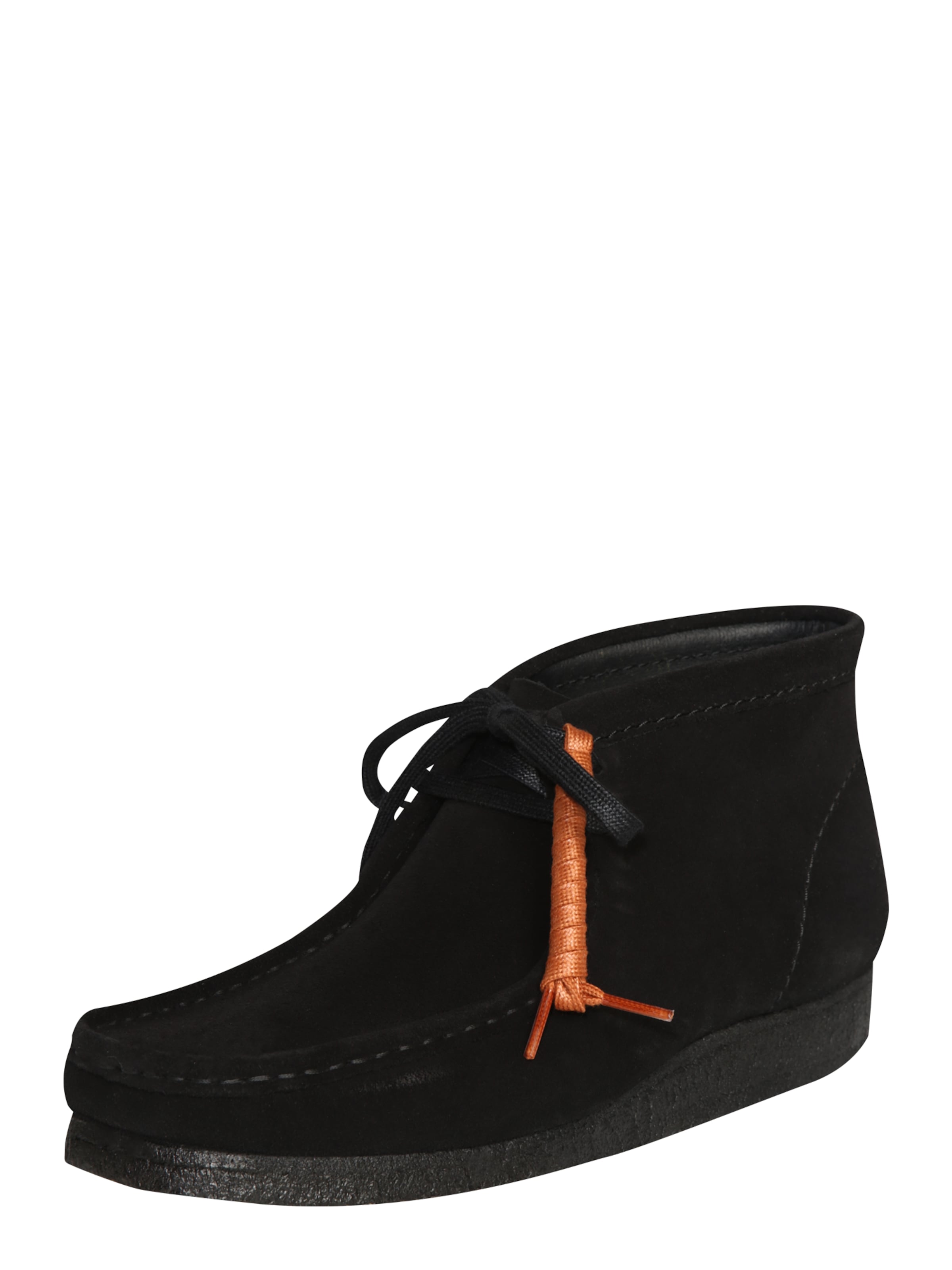 Botine Chukka 'Wallabee' de la Clarks Originals pe negru: față