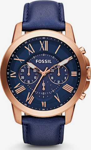 FOSSIL Analog Watch 'GRANT, FS4835' in Blue: front