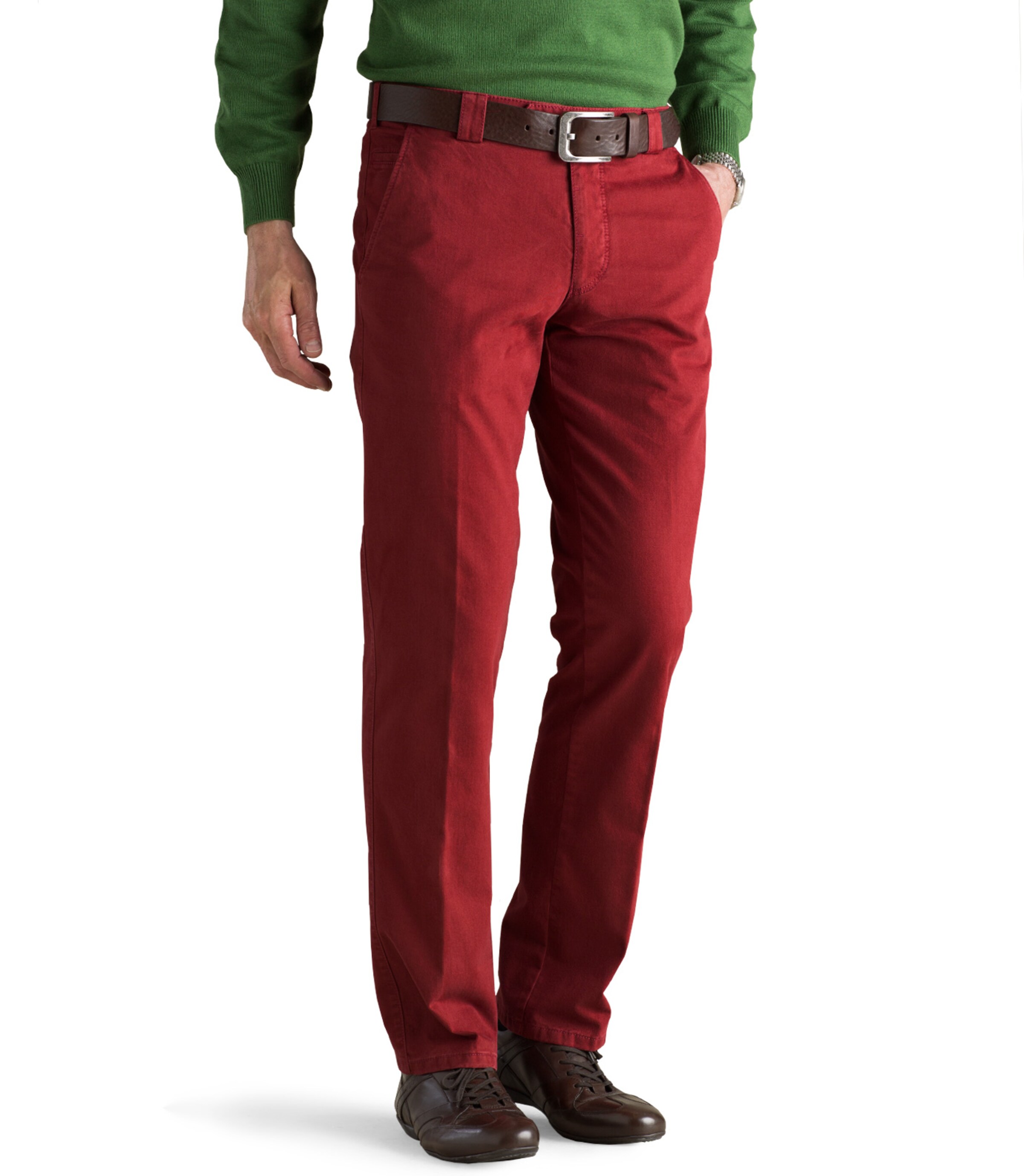Regular Pantalon chino 'Roma' Meyer Hosen en rouge : devant