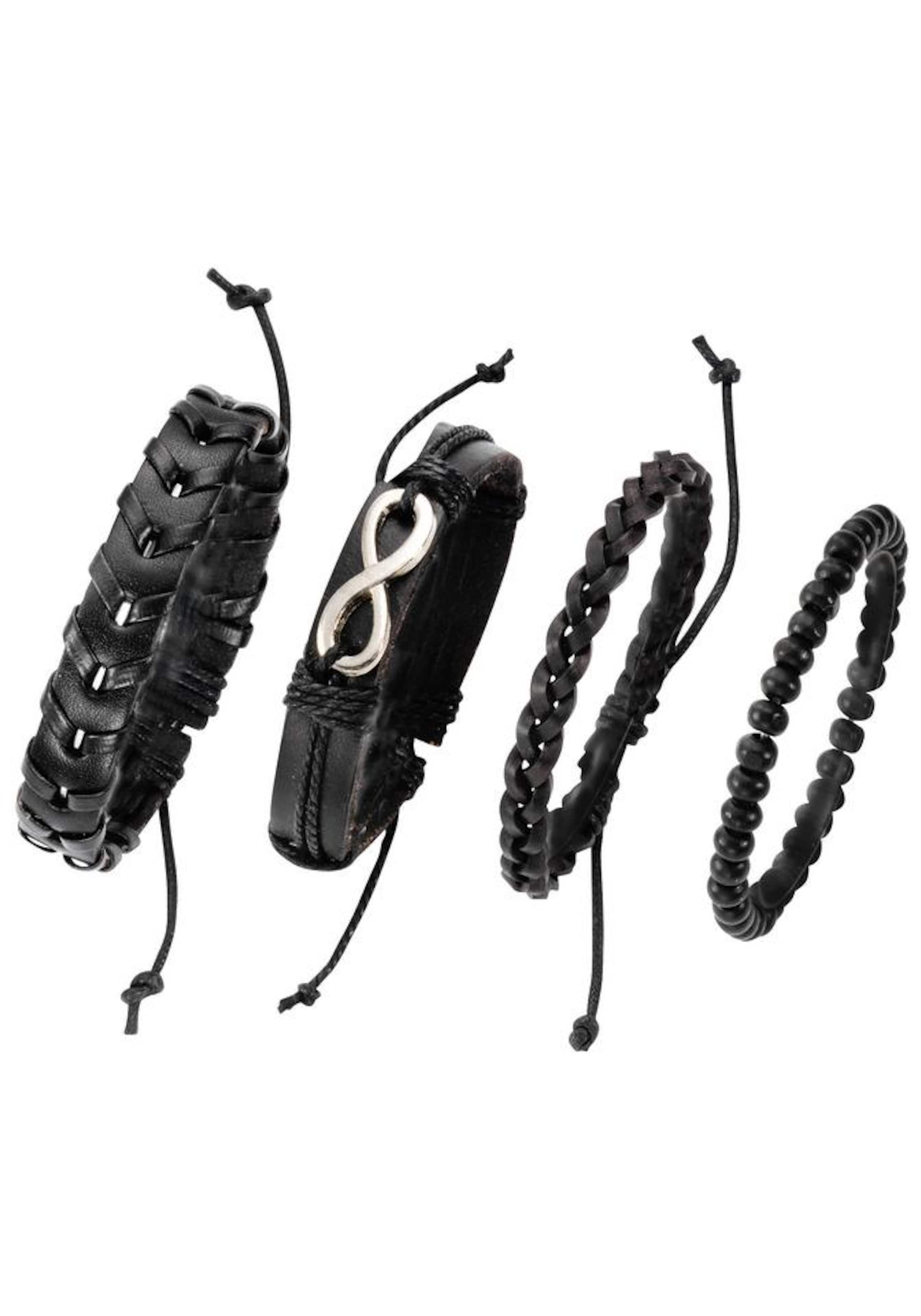J. Jayz Armband Set 'Infinity/Unendlichkeitsschleife, 139-810' in Schwarz: Vorderseite
