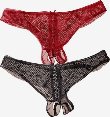 PETITE FLEUR GOLD Crotchless Lingerie in Red: front