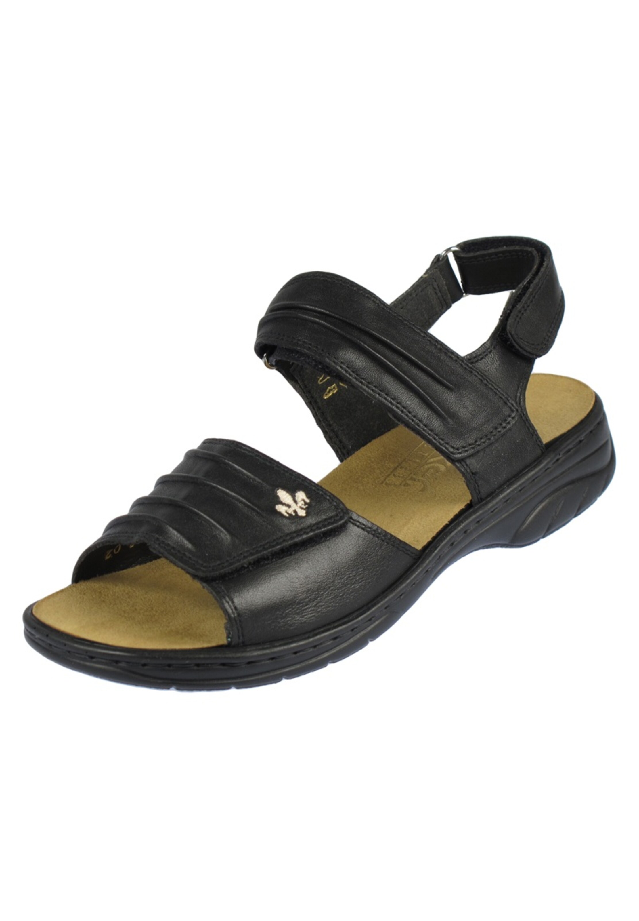 Sandales Rieker en noir : devant