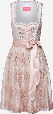 rozā Krüger Madl "Dirndl" stila kleita: no priekšpuses