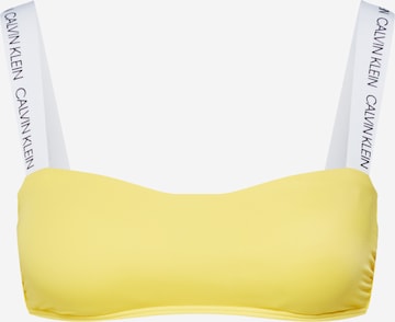 Bandeau Hauts de bikini 'Bandaeu' Calvin Klein Swimwear en jaune : devant