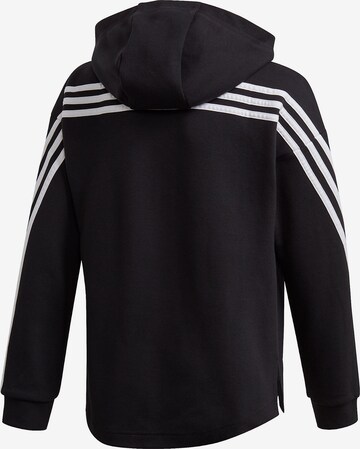 ADIDAS SPORTSWEAR Athletic Zip-Up Hoodie '3-Stripes ' in Black