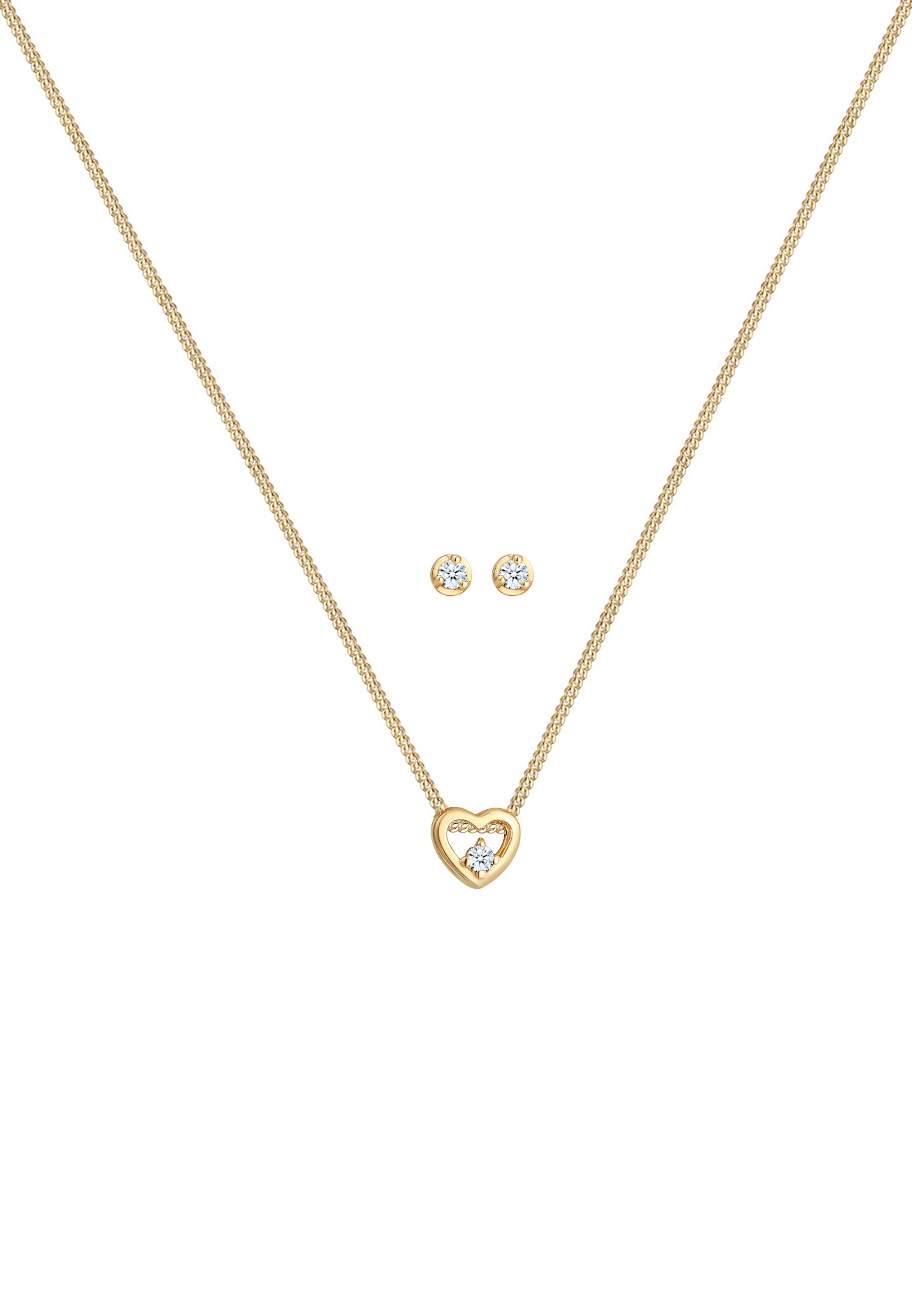 Parure de bijoux 'Herz, Solitär' Elli DIAMONDS en or