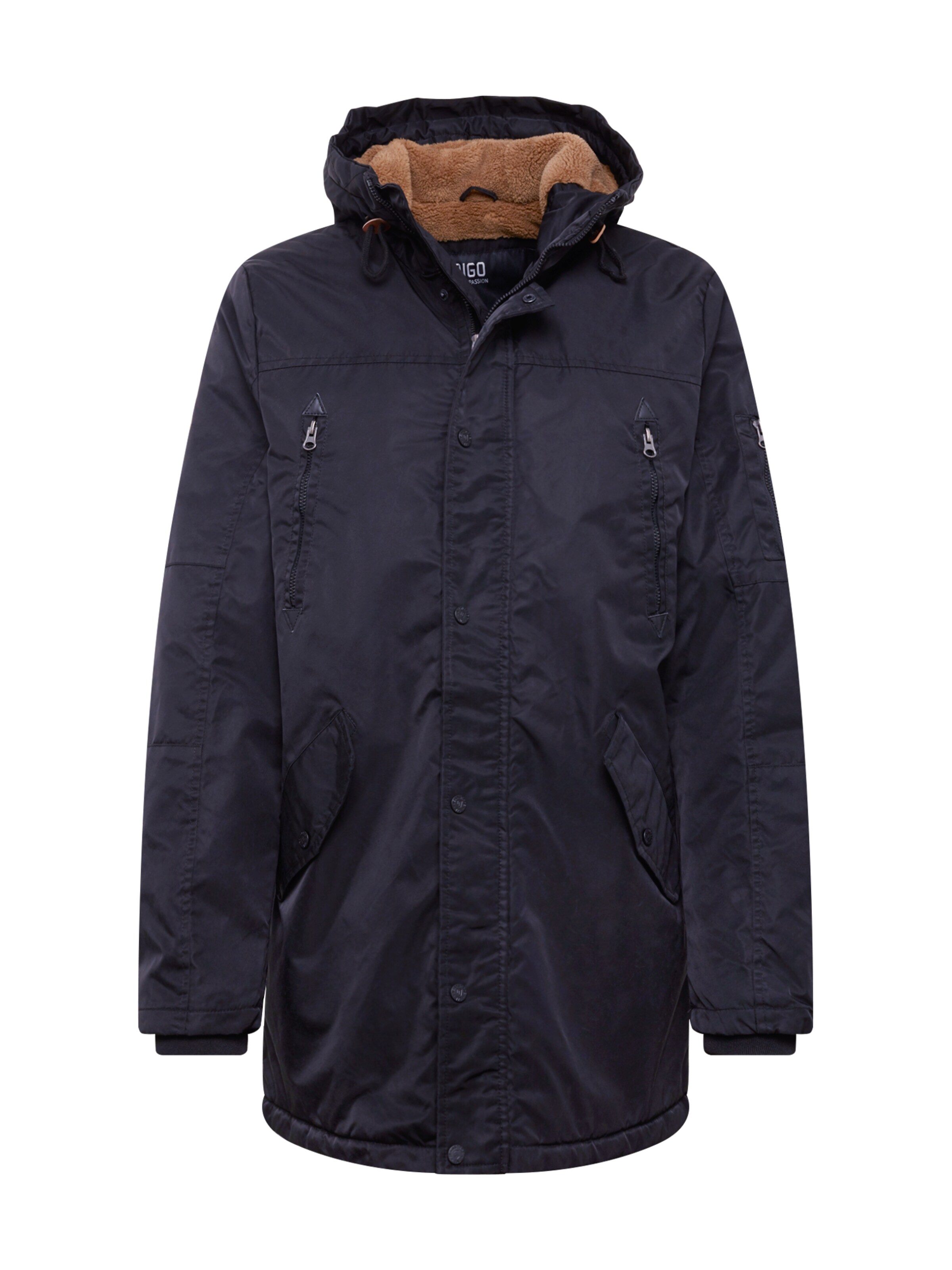 INDICODE JEANS - Winterparka 'Woodman' in de kleur Zwart