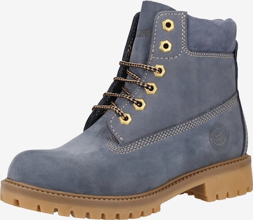 Darkwood Lace-Up Ankle Boots in Blue: front