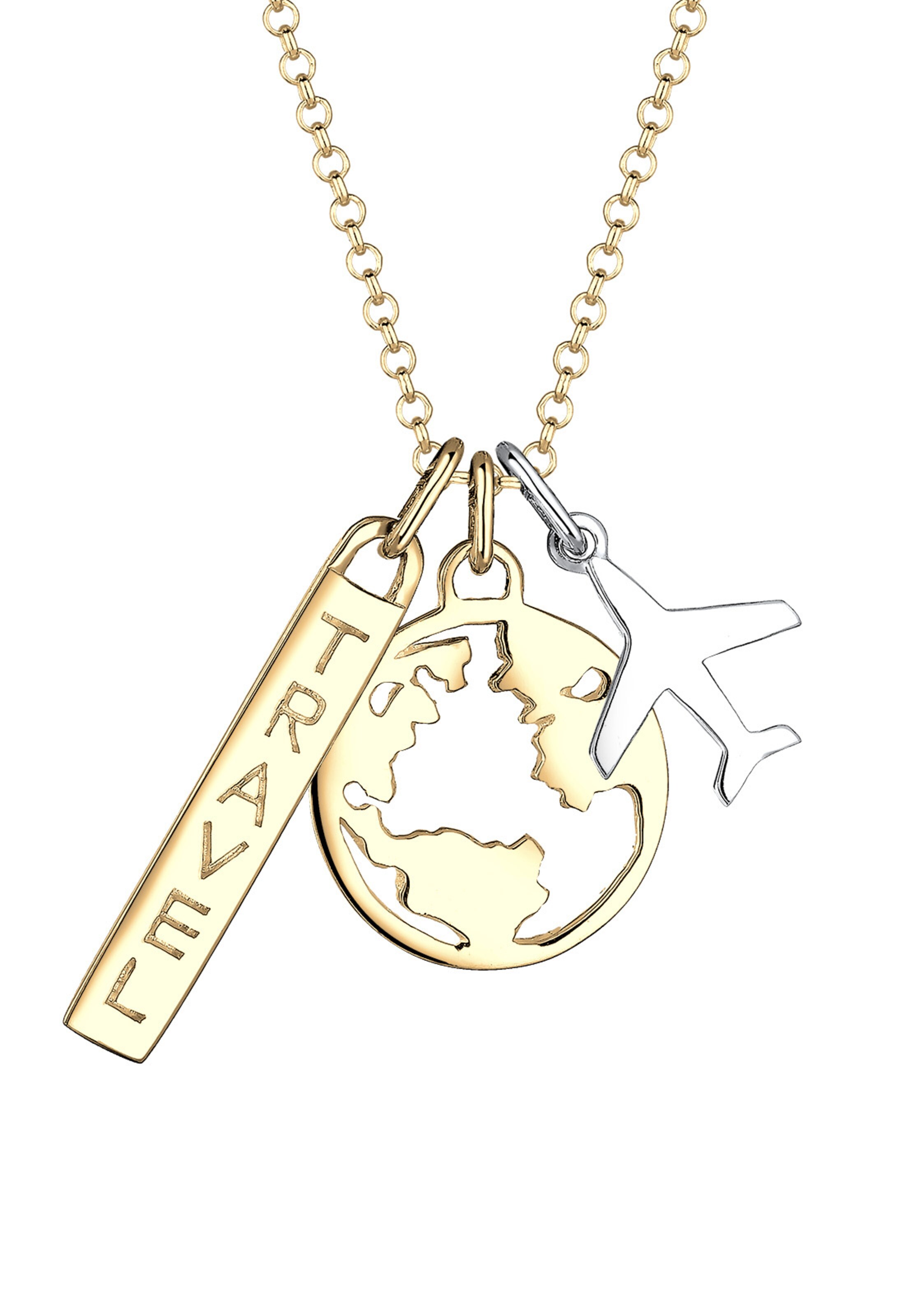 ELLI Halskette 'Multipendants' in Gold: Vorderseite