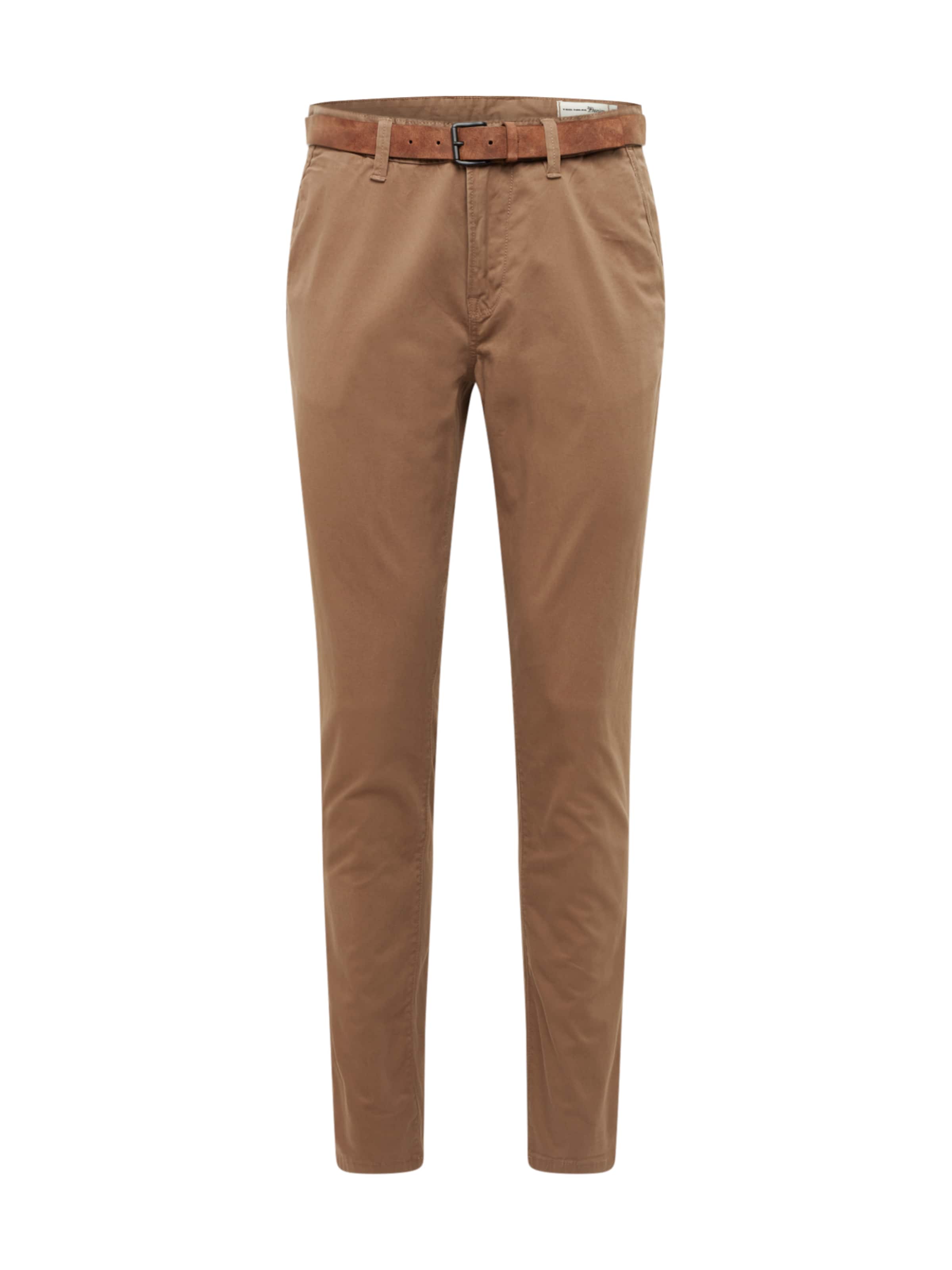 TOM TAILOR DENIM Slimfit Lærredsbukser i brun: forside