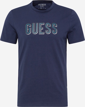 GUESS Regular Fit T-Shirt in Blau: predná strana