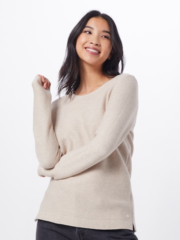 TOM TAILOR Sweater in Beige: front