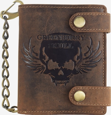 GREENBURRY Vintage Skull Geldbörse Leder 10 cm in Braun: predná strana