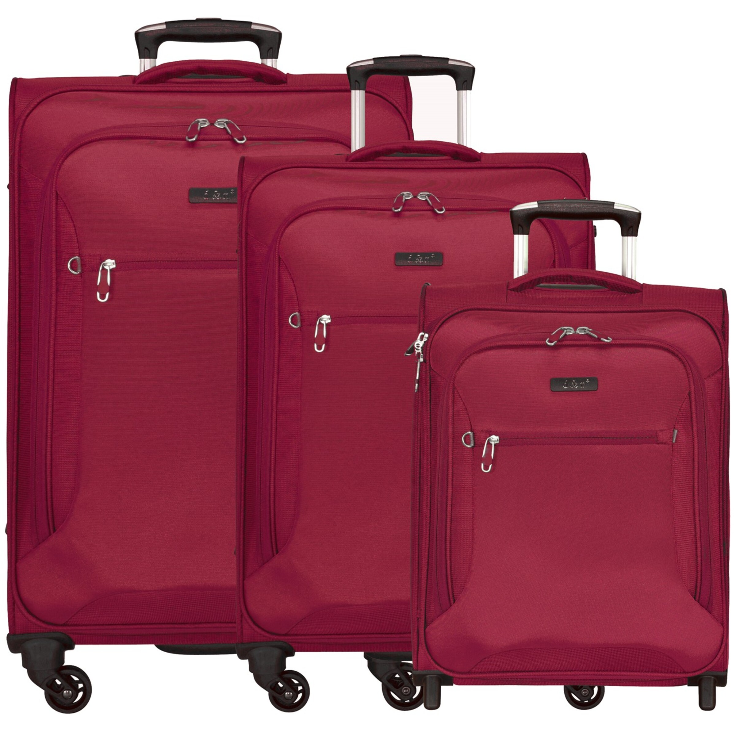 D&N Suitcase Set in Red: front