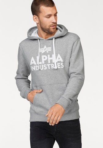 Sweat-shirt ALPHA INDUSTRIES en gris : devant