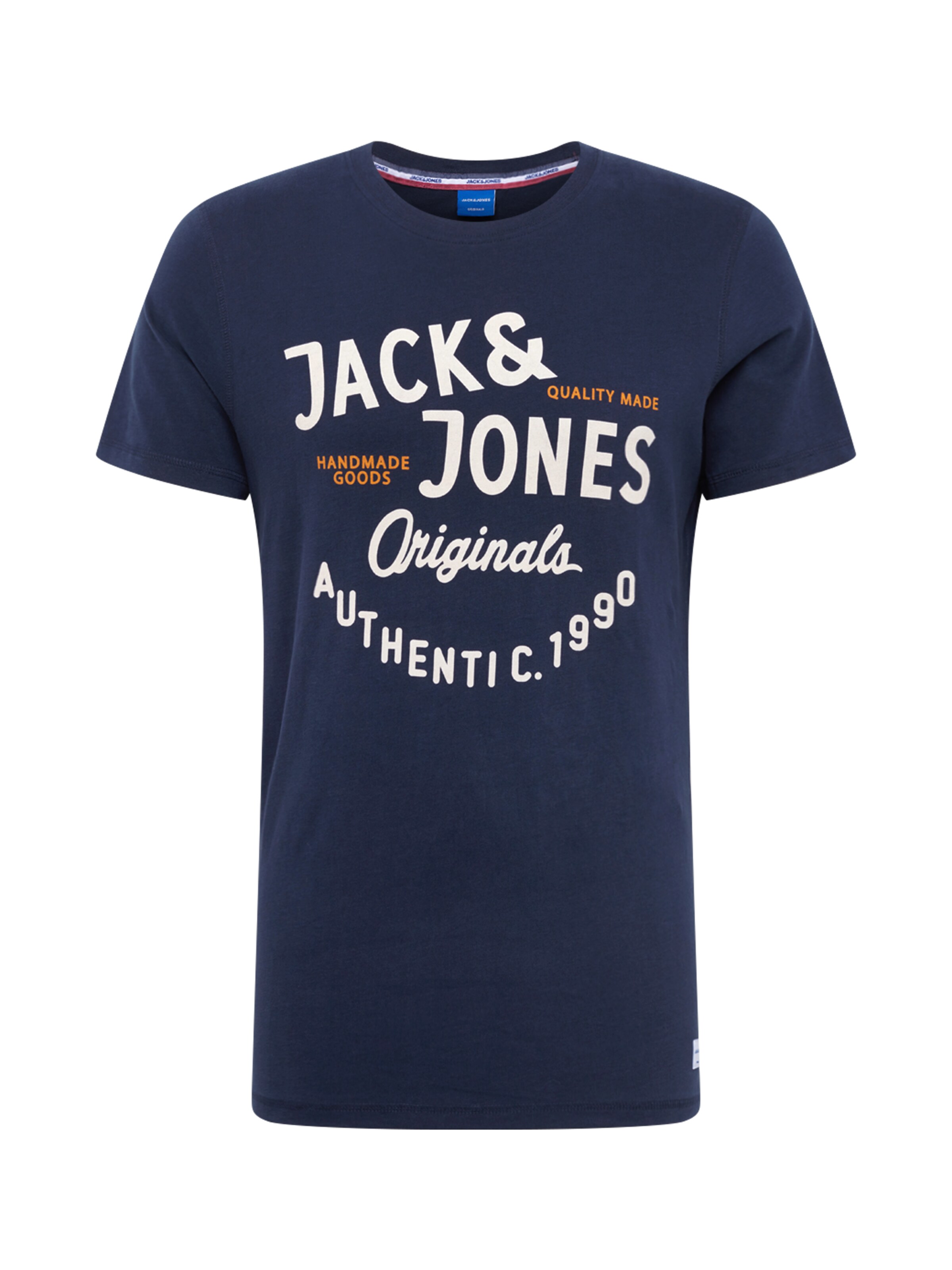 JACK & JONES - Shirt 'JORUPTON TEE SS CREW NECK' in de kleur Navy