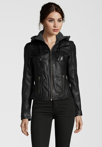 Miracle of Denim Lederjacke in Schwarz: Vorderseite